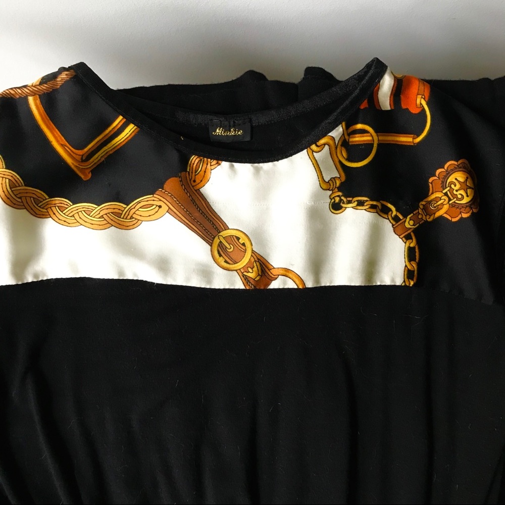 Minkie scarf top short-sleeve dress